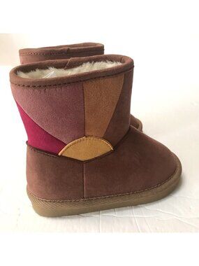Baby Girl Boot 7 Sun Sunshine Fur Lined Boho Hippie Brown Suede Sunset Retro 70s
